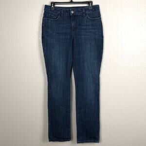 Vintage Lee Size 8 Straight Leg Mid-Rise Dark Wash Blue Jeans Denim Long Pockets